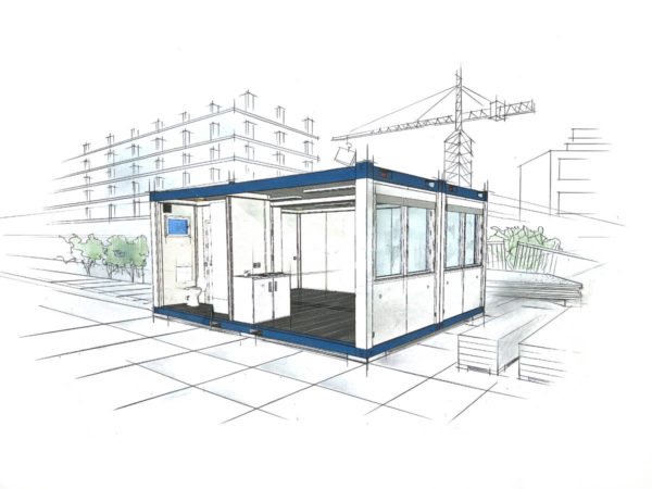 Wohncontainer mieten Bürocontainer mieten Bürocontainer kaufen Mietcontainer Sanitärcontainer mieten Sanitärcontainer kaufen -Containeranlage mieten - Wohncontainer mit Küche und Bad