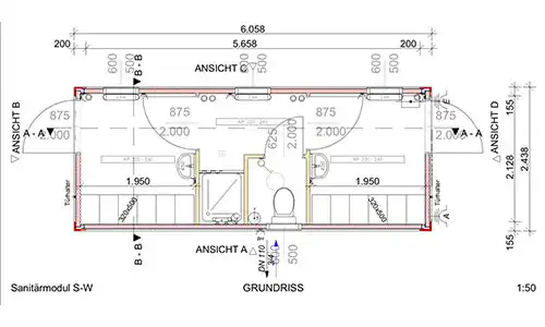 Sanitärcontainer mieten SW Container mieten